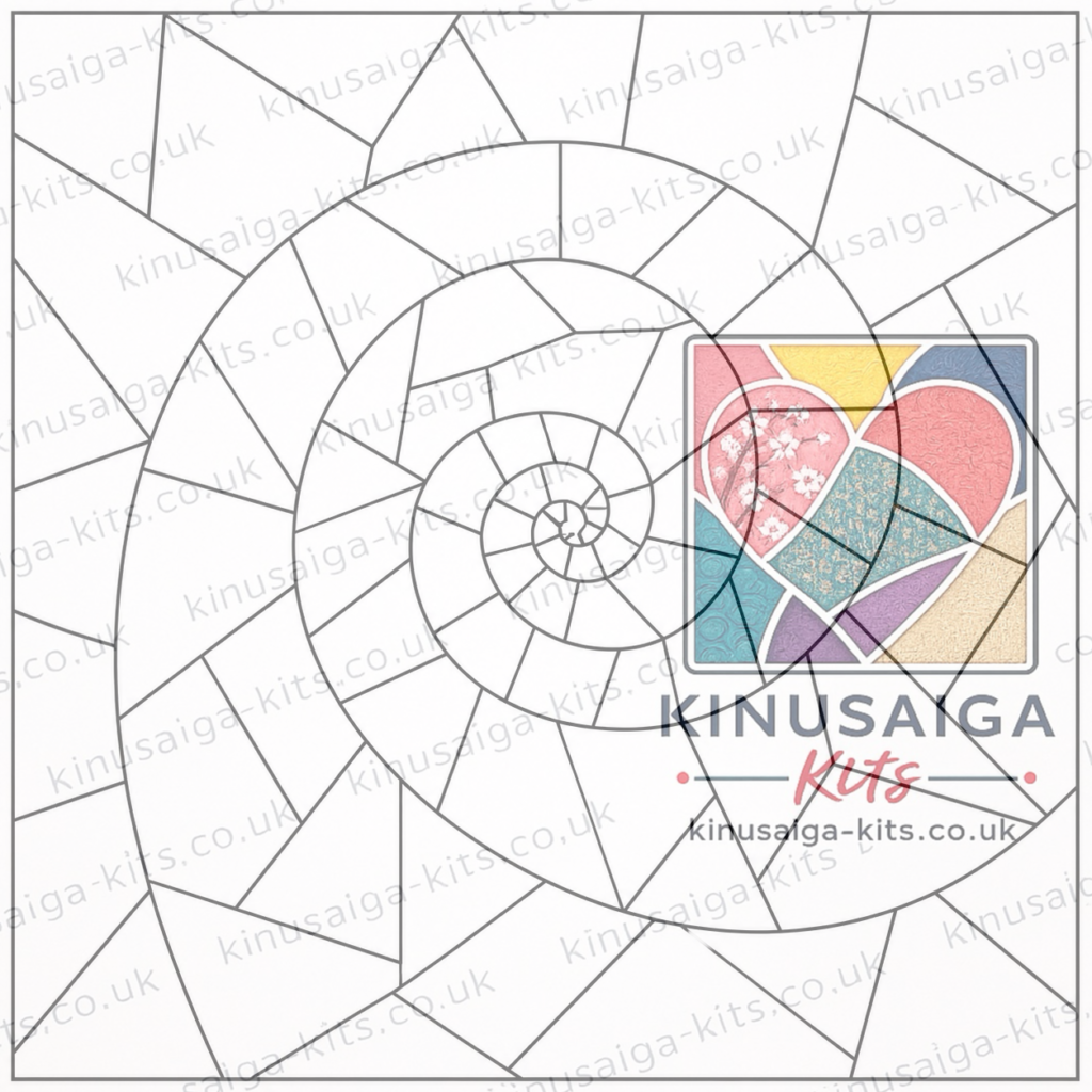 stained glass spiral geometric kinusaiga